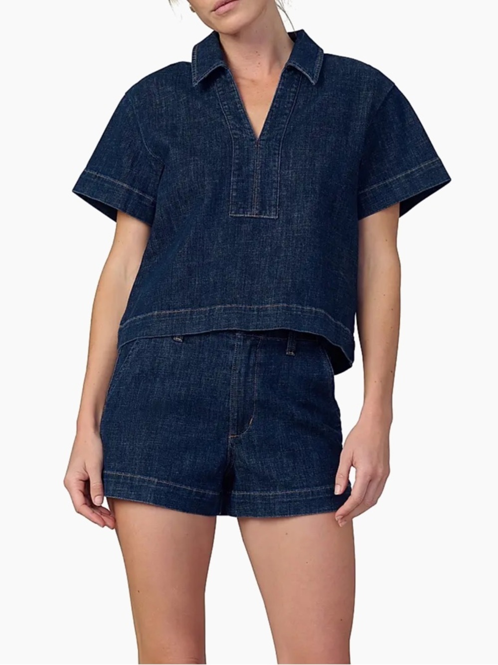 Joe’s Jeans Lilian Popover Shirt and Karter Short in Denim SET